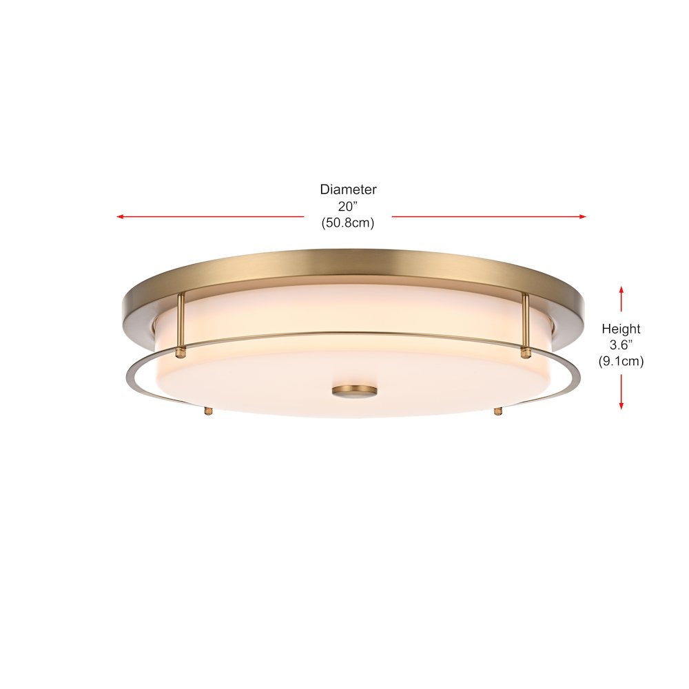 Kolson 20 Inch Led Flush Mount In Satin Gold