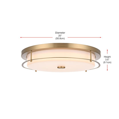 Kolson 20 Inch Led Flush Mount In Satin Gold