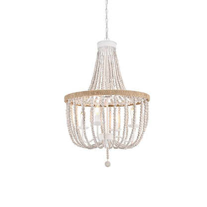 Jolie 20 Inch Beaded Pendant In Antique White