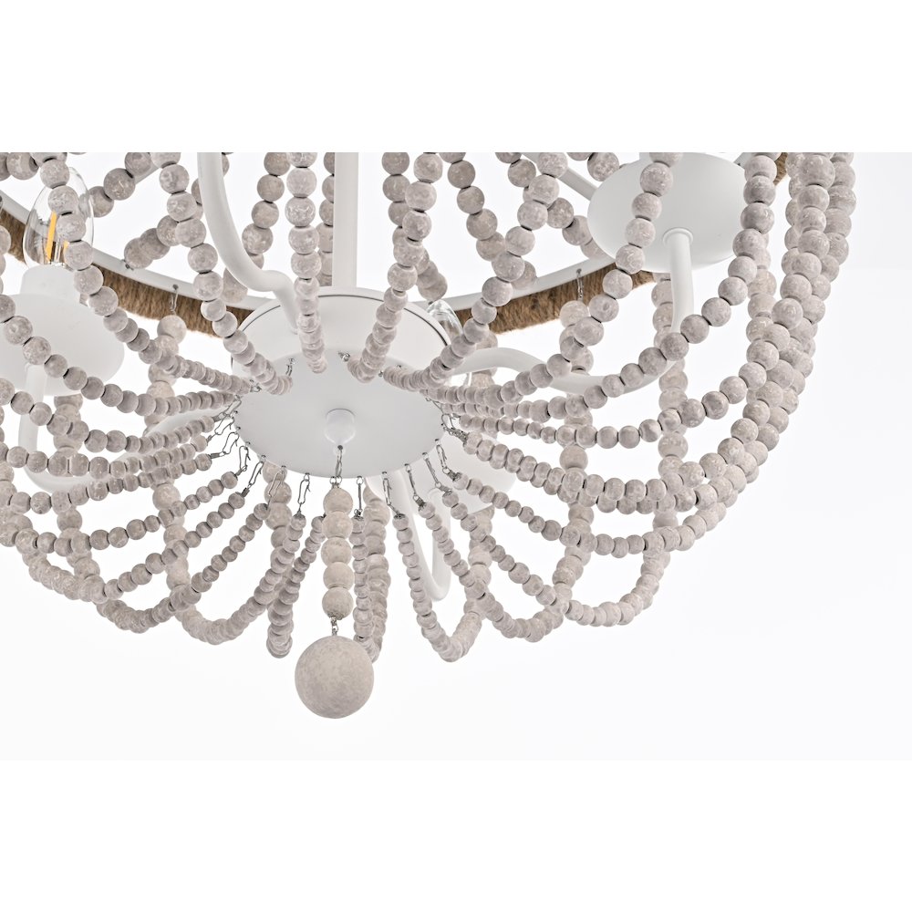 Jolie 20 Inch Beaded Pendant In Antique White