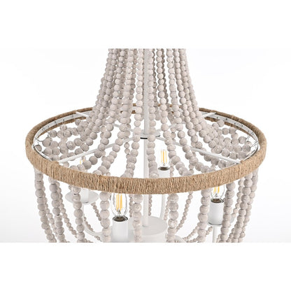 Jolie 20 Inch Beaded Pendant In Antique White