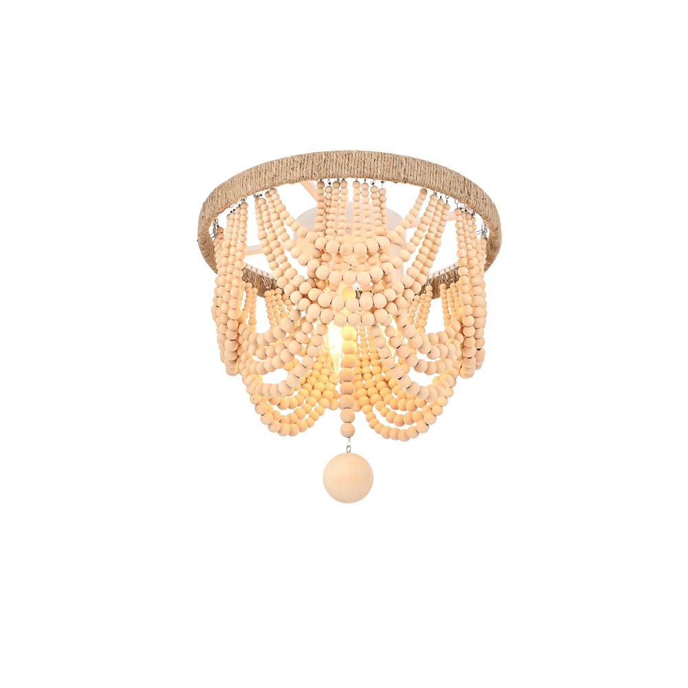 Jolie 12 Inch Beaded Flush Mount In Beige