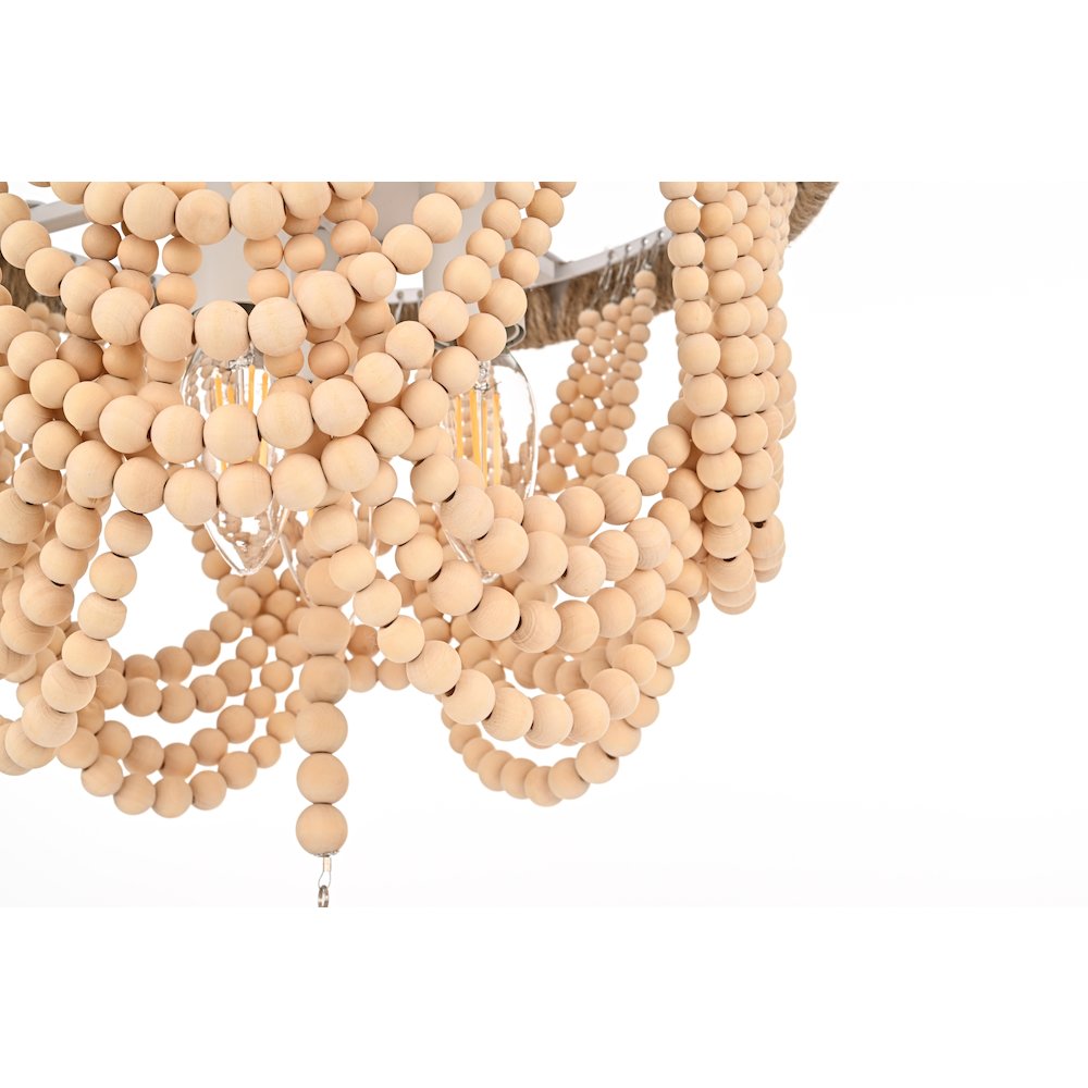Jolie 12 Inch Beaded Flush Mount In Beige