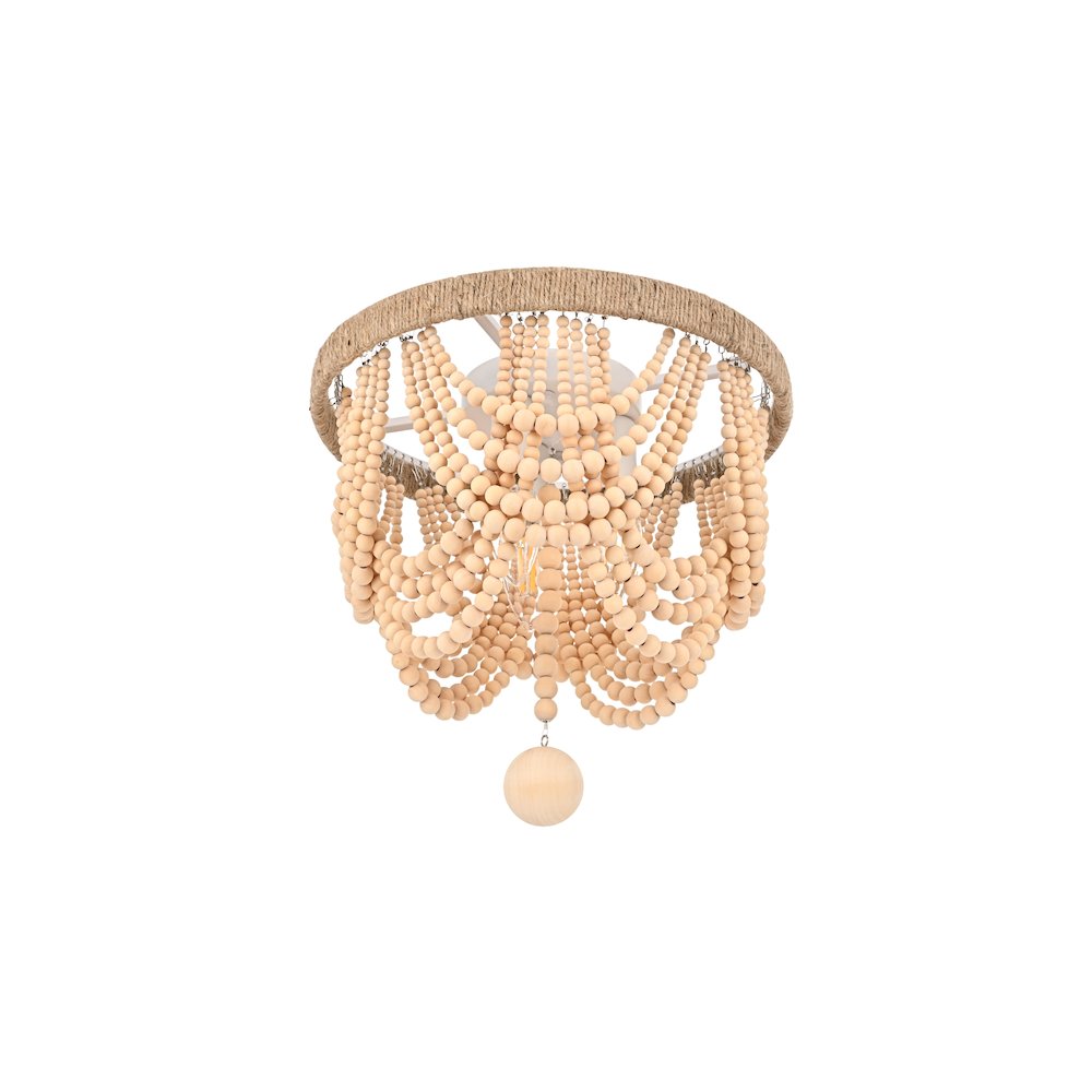 Jolie 12 Inch Beaded Flush Mount In Beige