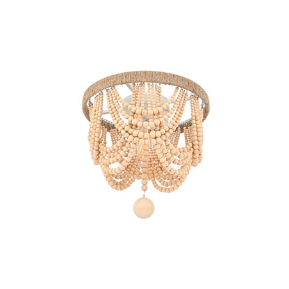 Jolie 12 Inch Beaded Flush Mount In Beige