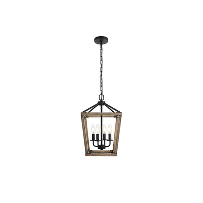 Gage 12 inch Latern Pendant in Brown and Black