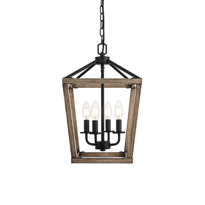 Gage 12 inch Latern Pendant in Brown and Black