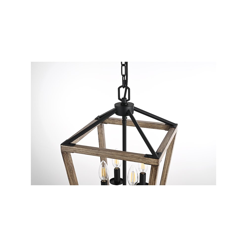 Gage 12 inch Latern Pendant in Brown and Black