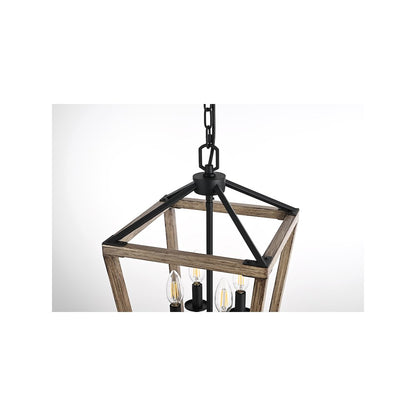 Gage 12 inch Latern Pendant in Brown and Black