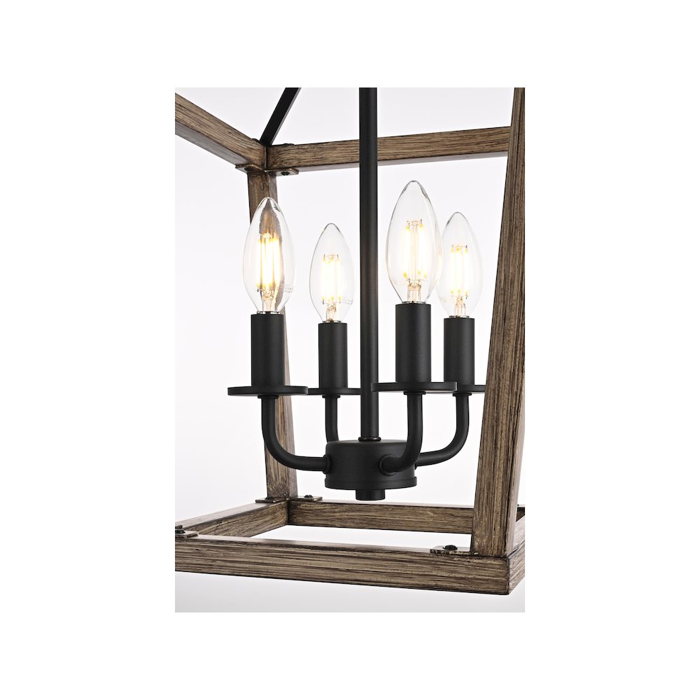 Gage 12 inch Latern Pendant in Brown and Black