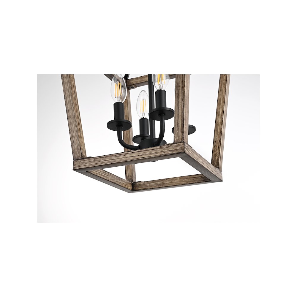 Gage 12 inch Latern Pendant in Brown and Black