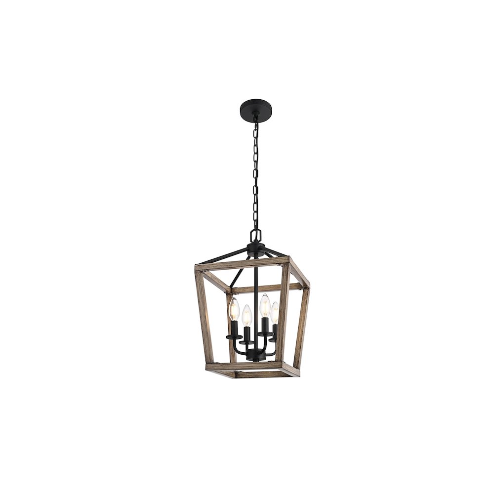 Gage 12 inch Latern Pendant in Brown and Black