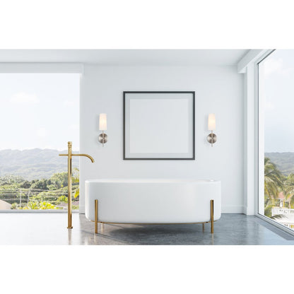 Mel 1 light Burnished Nickel and White shade wall sconce