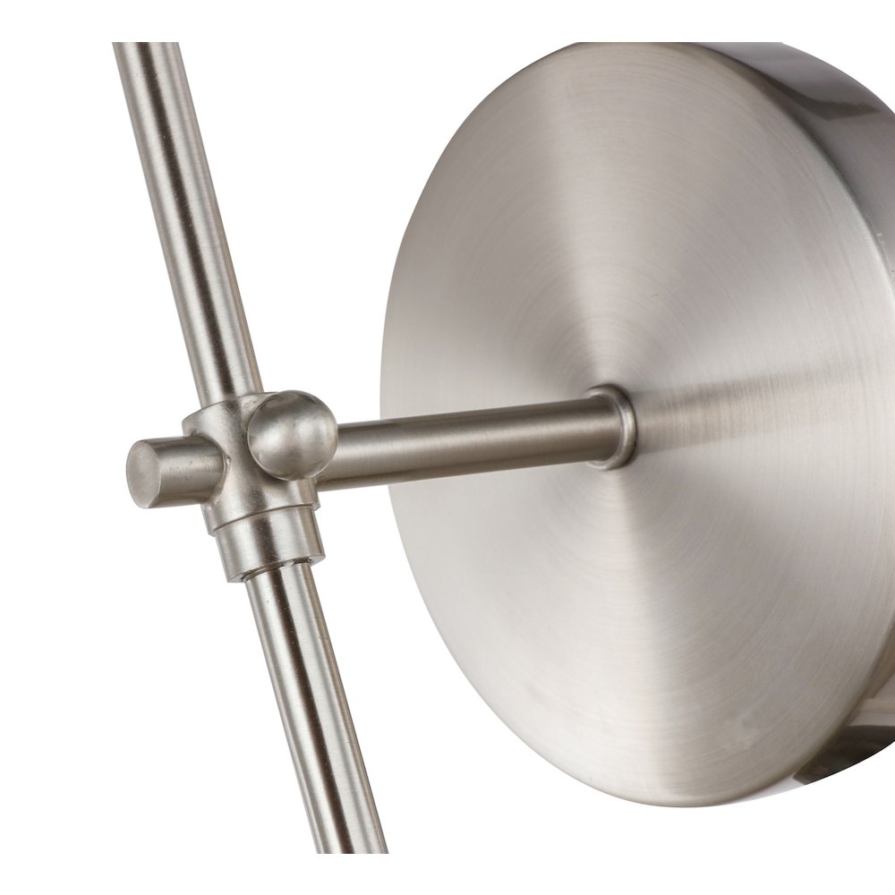Mel 1 light Burnished Nickel and White shade wall sconce