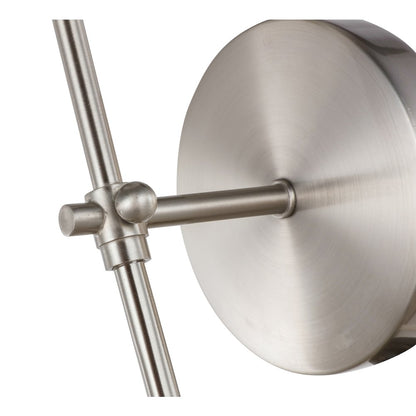 Mel 1 light Burnished Nickel and White shade wall sconce