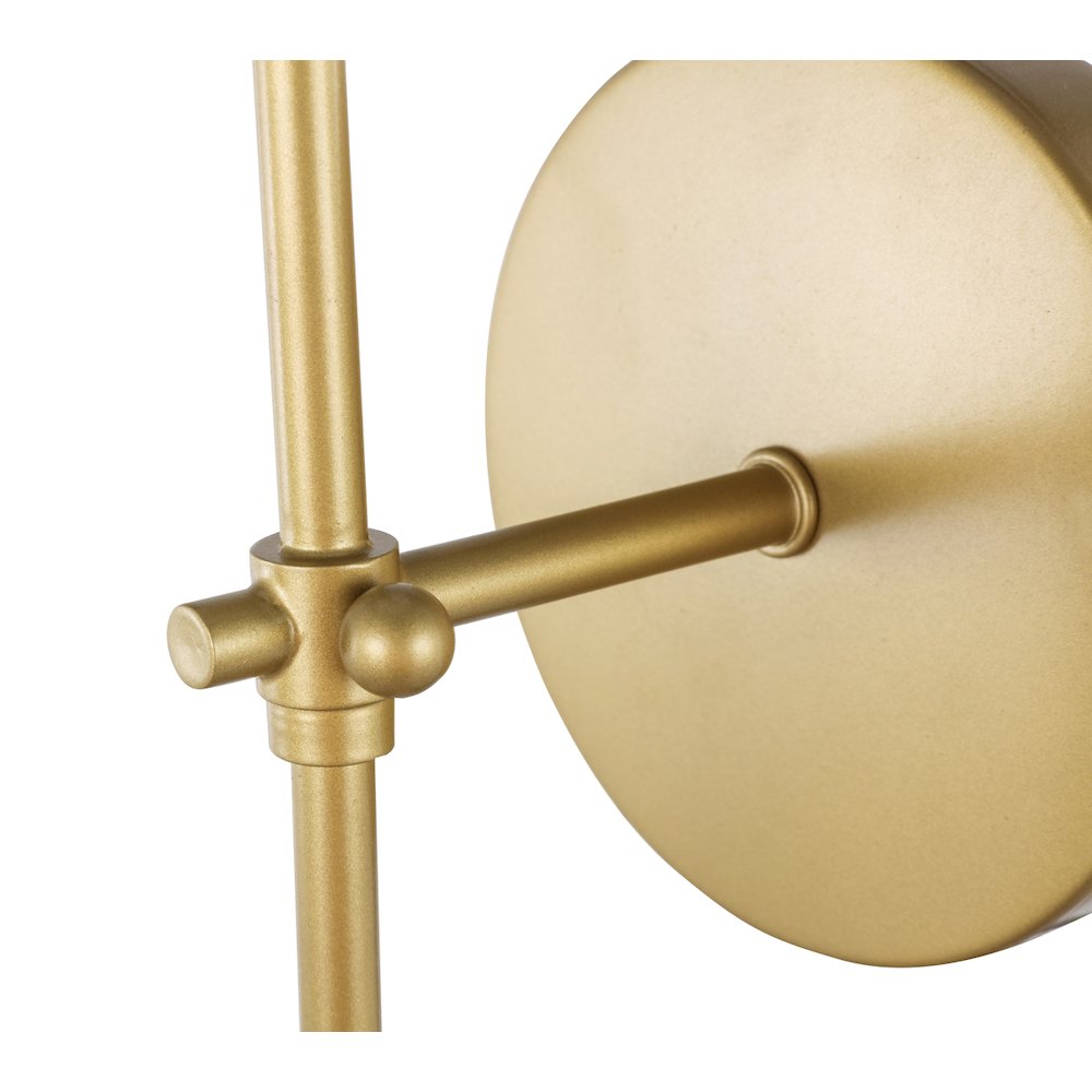 Mel 1 light Brass and White shade wall sconce