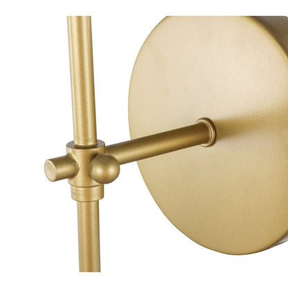 Mel 1 light Brass and White shade wall sconce