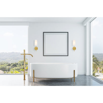 Mel 1 light Brass and White shade wall sconce