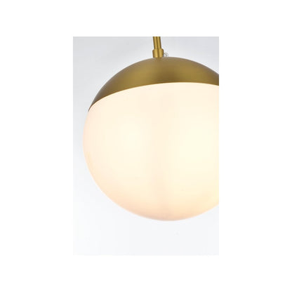 Eclipse 8 Inch Pendant Frosted White Shade in Satin Gold