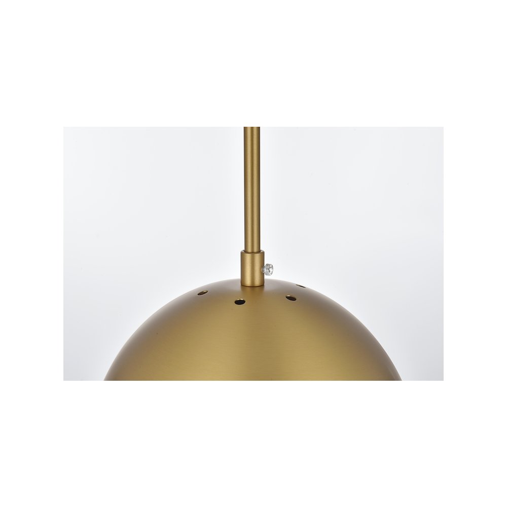 Eclipse 8 Inch Pendant Frosted White Shade in Satin Gold