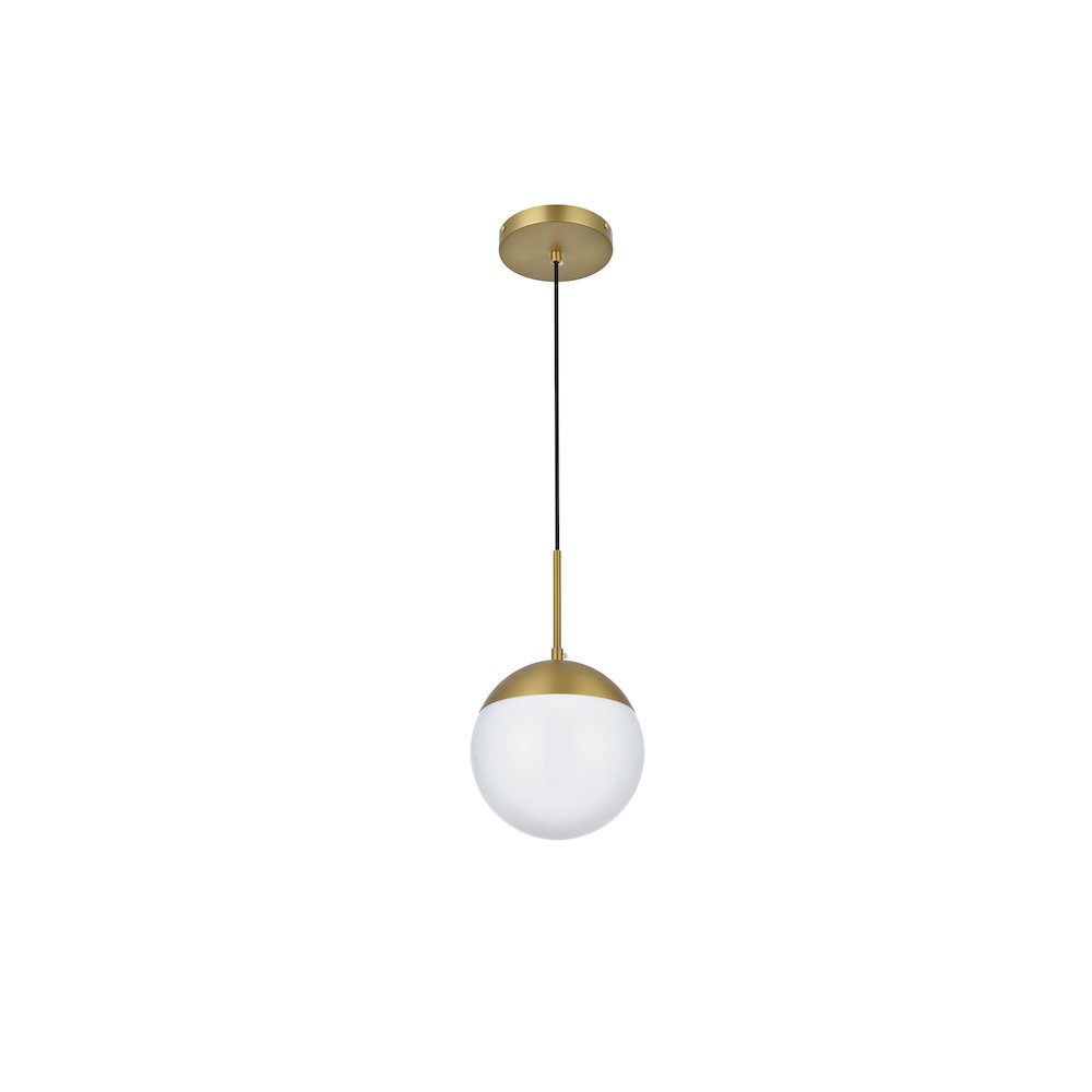Eclipse 8 Inch Pendant Frosted White Shade in Satin Gold
