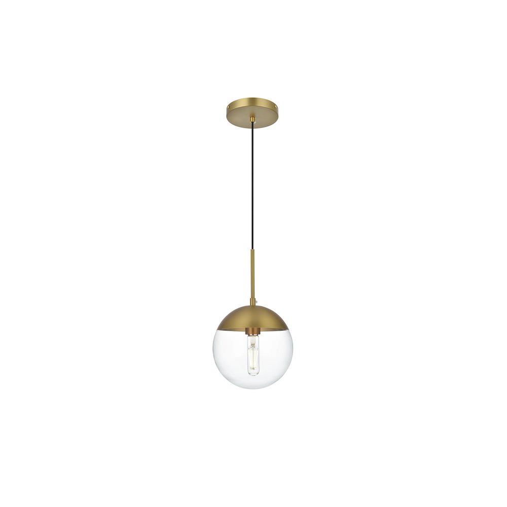 Eclipse 8 Inch Pendant Clear Shade in Chrome