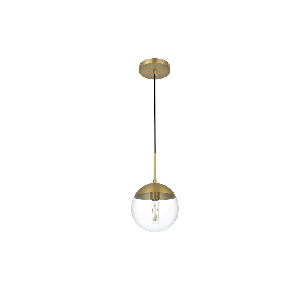 Eclipse 8 Inch Pendant Clear Shade in Chrome