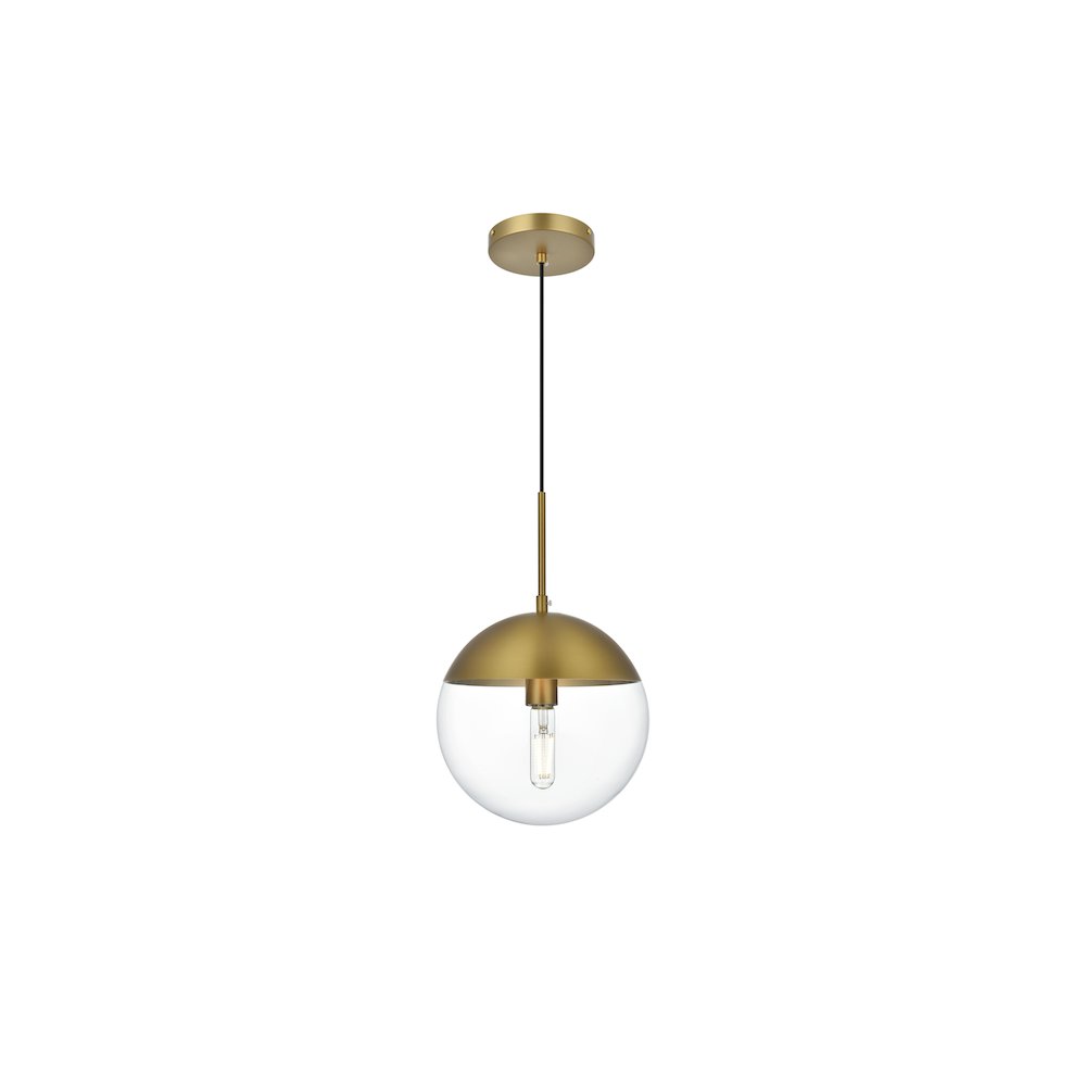Eclipse 10 Inch Pendant Clear Shade in Chrome