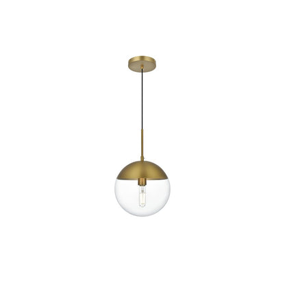 Eclipse 10 Inch Pendant Clear Shade in Chrome