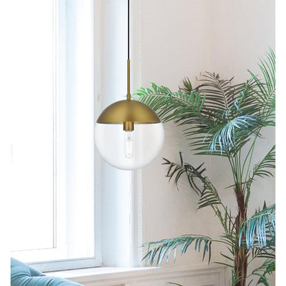 Eclipse 10 Inch Pendant Clear Shade in Chrome