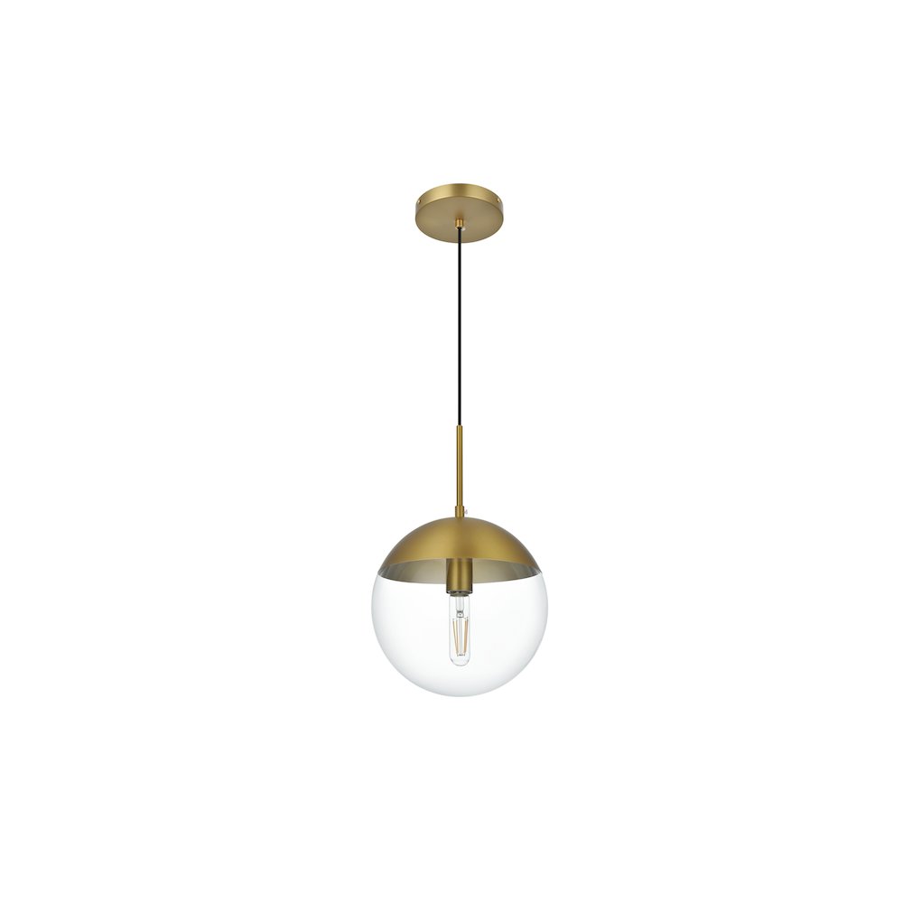 Eclipse 10 Inch Pendant Clear Shade in Chrome