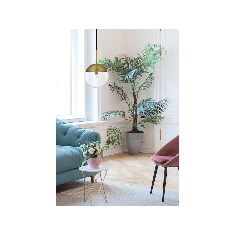 Eclipse 10 Inch Pendant Clear Shade in Chrome