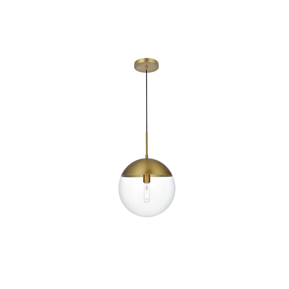 Eclipse 12 Inch Pendant Clear Shade in Chrome
