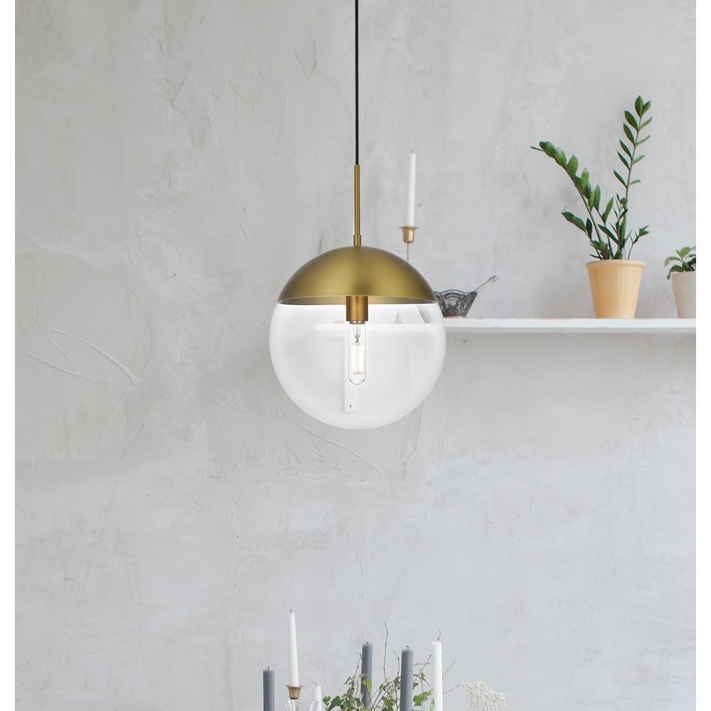 Eclipse 12 Inch Pendant Clear Shade in Chrome