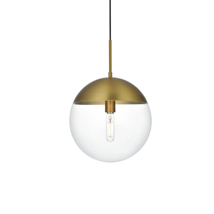 Eclipse 12 Inch Pendant Clear Shade in Chrome