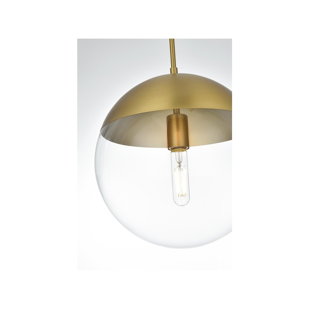 Eclipse 12 Inch Pendant Clear Shade in Chrome