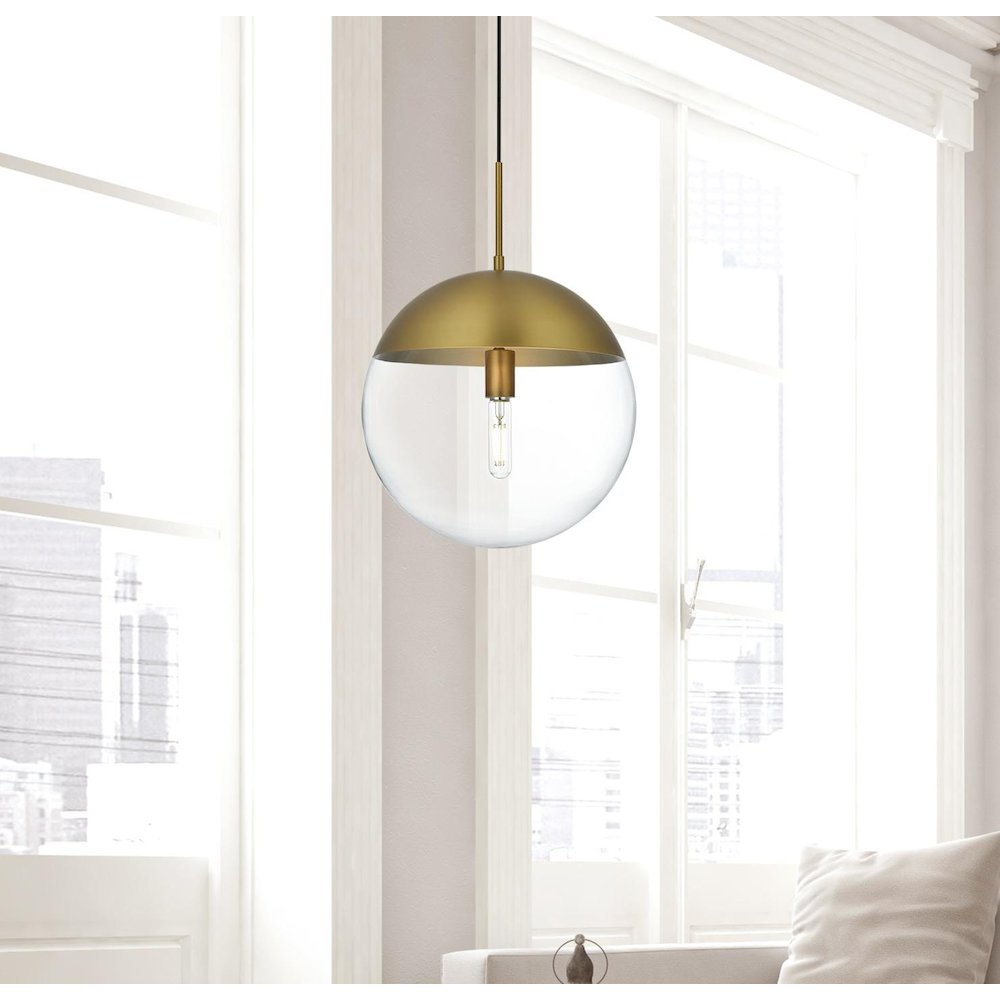 Eclipse 14 Inch Pendant Clear Shade in Chrome