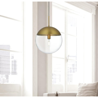 Eclipse 14 Inch Pendant Clear Shade in Chrome