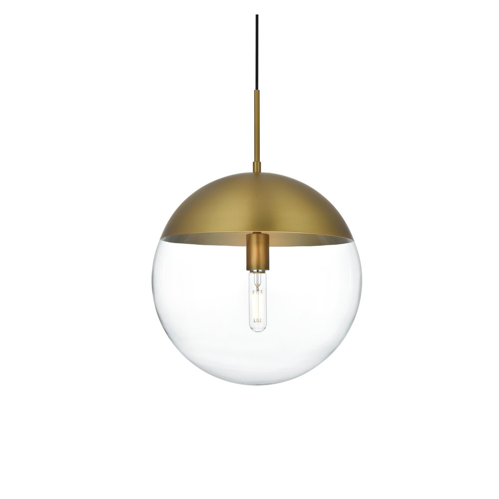 Eclipse 14 Inch Pendant Clear Shade in Chrome