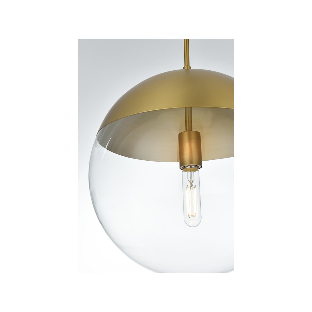 Eclipse 14 Inch Pendant Clear Shade in Chrome