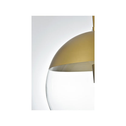 Eclipse 14 Inch Pendant Clear Shade in Chrome