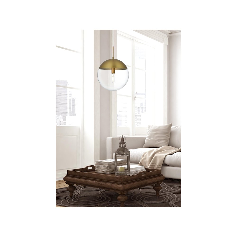 Eclipse 14 Inch Pendant Clear Shade in Chrome