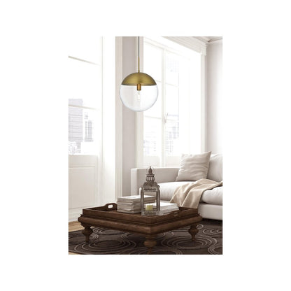 Eclipse 14 Inch Pendant Clear Shade in Chrome