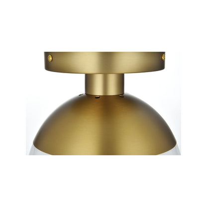 Eclipse 8 Inch Flush Mount Frosted White Shade in Satin Gold