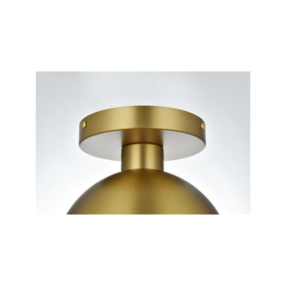 Eclipse 8 Inch Flush Mount Frosted White Shade in Satin Gold