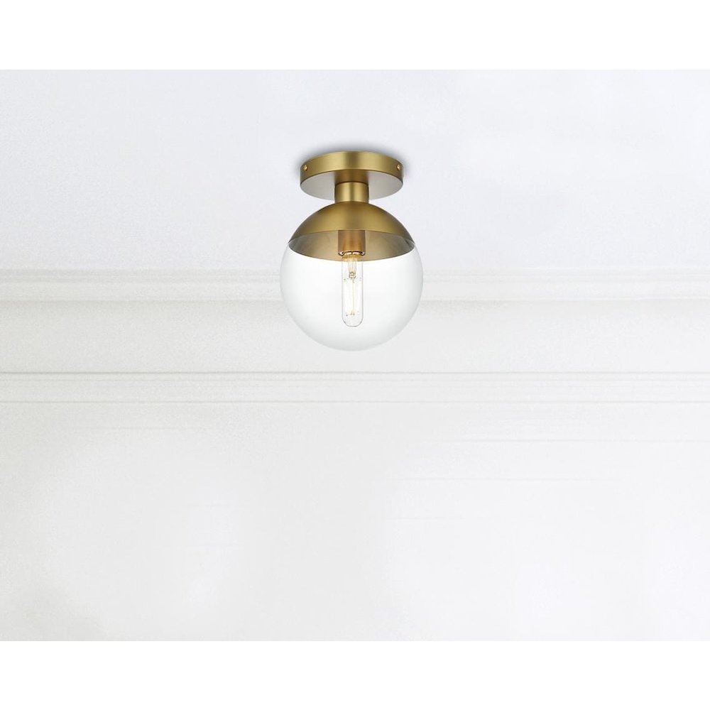 Eclipse 8 Inch Flush Mount Clear Shade in Chrome