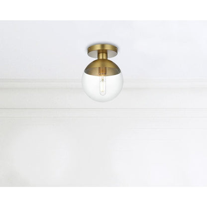 Eclipse 8 Inch Flush Mount Clear Shade in Chrome