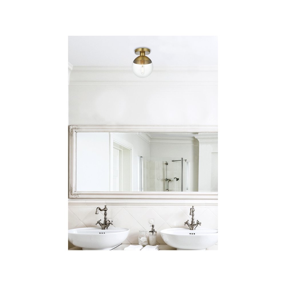 Eclipse 8 Inch Flush Mount Clear Shade in Chrome