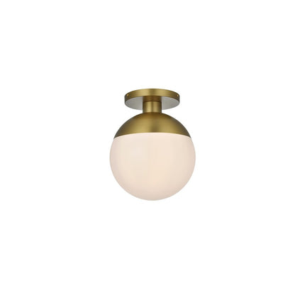 Eclipse 12 Inch Flush Mount Frosted White Shade in Satin Gold