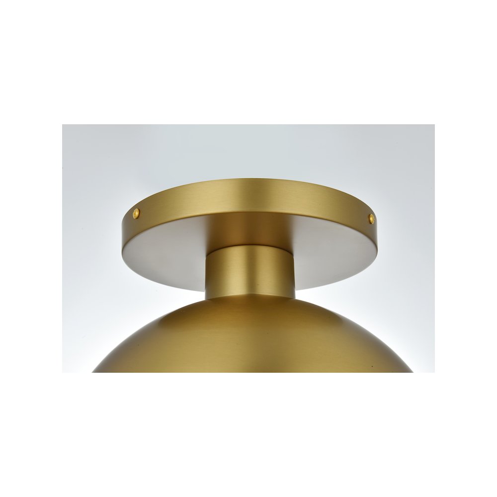 Eclipse 12 Inch Flush Mount Frosted White Shade in Satin Gold